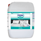 A white 20 kg plastic container with the label "Dr. Schnell PRIMA HYGIENE" of DR.SCHNELL GmbH & Co. KGaA, depicted with folded towels and pillows. The label says professional cleaning and made in Germany.