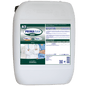 A white 20 kg plastic container labeled "Dr. Schnell PRIMA SAN AKTIV" by DR.SCHNELL GmbH & Co. KGaA, with a detailed product label featuring text, tables, and images of medical professionals for the use of disinfectants.