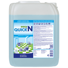 A 10-liter container Dr. Schnell EASY QUICK by DR.SCHNELL GmbH & Co. KGaA displays instructions, application symbols, and images of clean surfaces on its label, making it suitable as a versatile cleaner for professional use.