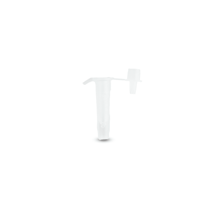 A clear plastic centrifuge tube with a snap lid from the althouseruan.combo 9in1 - DVOT Professional SARS-CoV-2, Influenza A+B, RSV & more test kit (1 piece) stands upright against a white background.