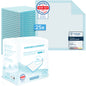 A pack of 25 ARNOMED SUPERDRY Absorbent Hospital Underpads with SAP (60x60 cm) by ARNOWA GmbH, with a stack of underpads, quality seals, and dermatest badge-perfect incontinence protection thanks to super absorber technology.