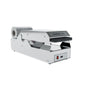 The DF25 sealing machine - semi-automatic from Duni GmbH incl. 1 cassette DF15/DF25 is shown with an attached film dispenser on a white background. The control panel with buttons and a rotary knob is visible on the front right.