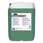 A 20-liter plastic container of Suma Crystal A8, Acidic Rinse Aid from Diversey Deutschland GmbH & Co. OHG with a white lid and multilingual label with product details and instructions for commercial dishwashers.