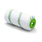 The Nölle Profi Brush Meisterflor Jumbo Roller Ø 55 mm from Nölle Profi Brush Bürsten- & Pinseltechnik e.K. with green/blue stripes and green core is depicted on white - perfect for wall paints and professional painters.
