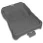 The Nölle Profi Brush paint tray 27 x 36 cm made from regranulate by Nölle Profi Brush Bürsten- & Pinseltechnik e.K. is robust, black, with a textured diamond pattern and a small rectangular closure at the front edge - ideal for painting work.