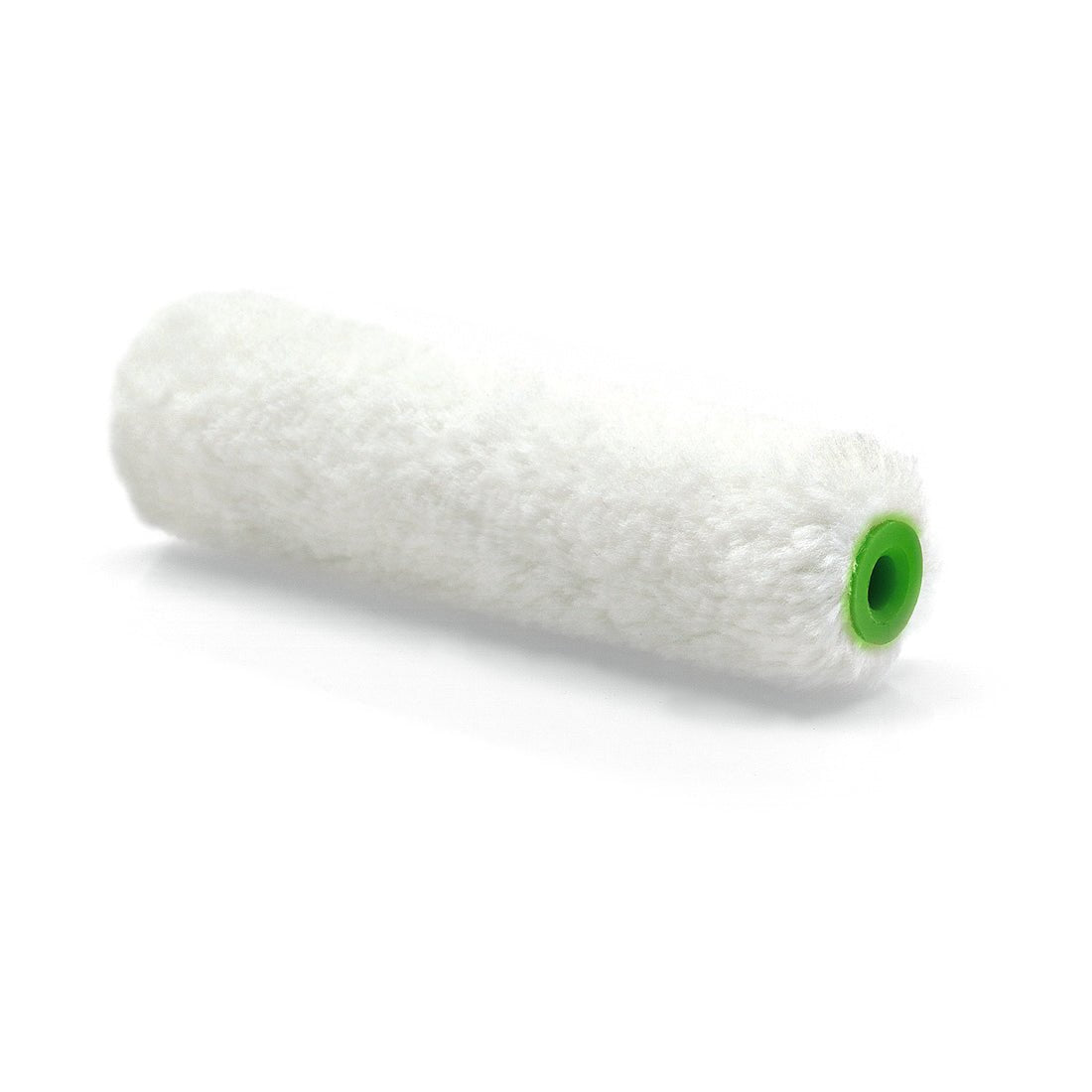 The Nölle Profi Brush small area roller plush 10 cm, 12 mm pile height (pack: 10 pieces) by Nölle Profi Brush brush & paintbrush technology e.K. is depicted on a white background, ideal for precise painting work.