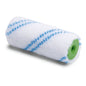 The Nölle Profi Brush combination roller nylon 10 cm from Nölle Profi Brush Brush & Paint Technology e.K. with its blue diagonal stripes and green core is the ideal painting tool for even, efficient painting on white surfaces.