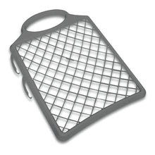 The Nölle Profi Brush paint grid Ergoline 23 x 27 cm made from regranulate, by Nölle Profi Brush brush & paintbrush technology e.K., is a gray, rectangular grid with a handle and two side hooks for professional use, depicted at an angle against a white background.