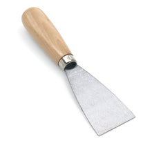 The Nölle Profi Brush rust removal spatula from Nölle Profi Brush Bürsten- & Pinseltechnik e.K. features a wide, flat metal blade and a rounded wooden handle - perfect for spreading or scraping materials and ideal for removing rust.