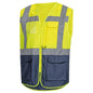 Nitras warning protection vest 120 g/sqm with carbon thread with shoulder reflex stripes for particularly good visibility D-ring pack (1 piece)