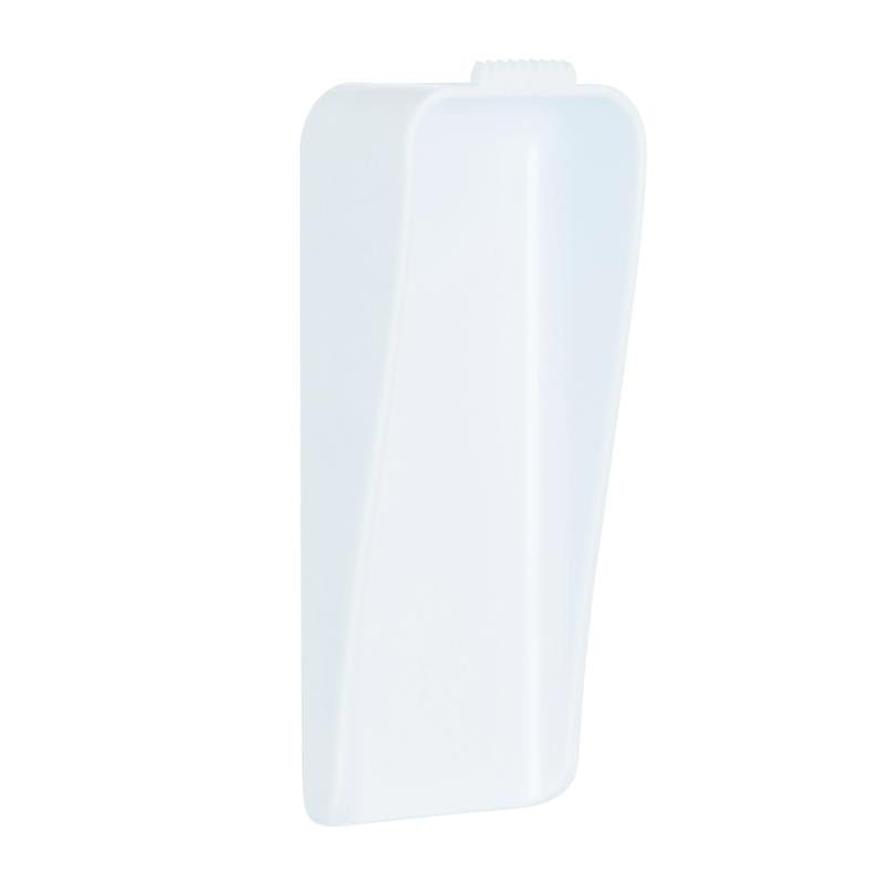 The 3M Deutschland GmbH Command™ canvas hanger is a white, rectangular plastic hanger with a slightly curved surface and a small textured tab at the top, standing against a solid white background.
