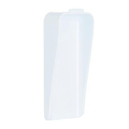 The 3M Deutschland GmbH Command™ canvas hanger is a white, rectangular plastic hanger with a slightly curved surface and a small textured tab at the top, standing against a solid white background.