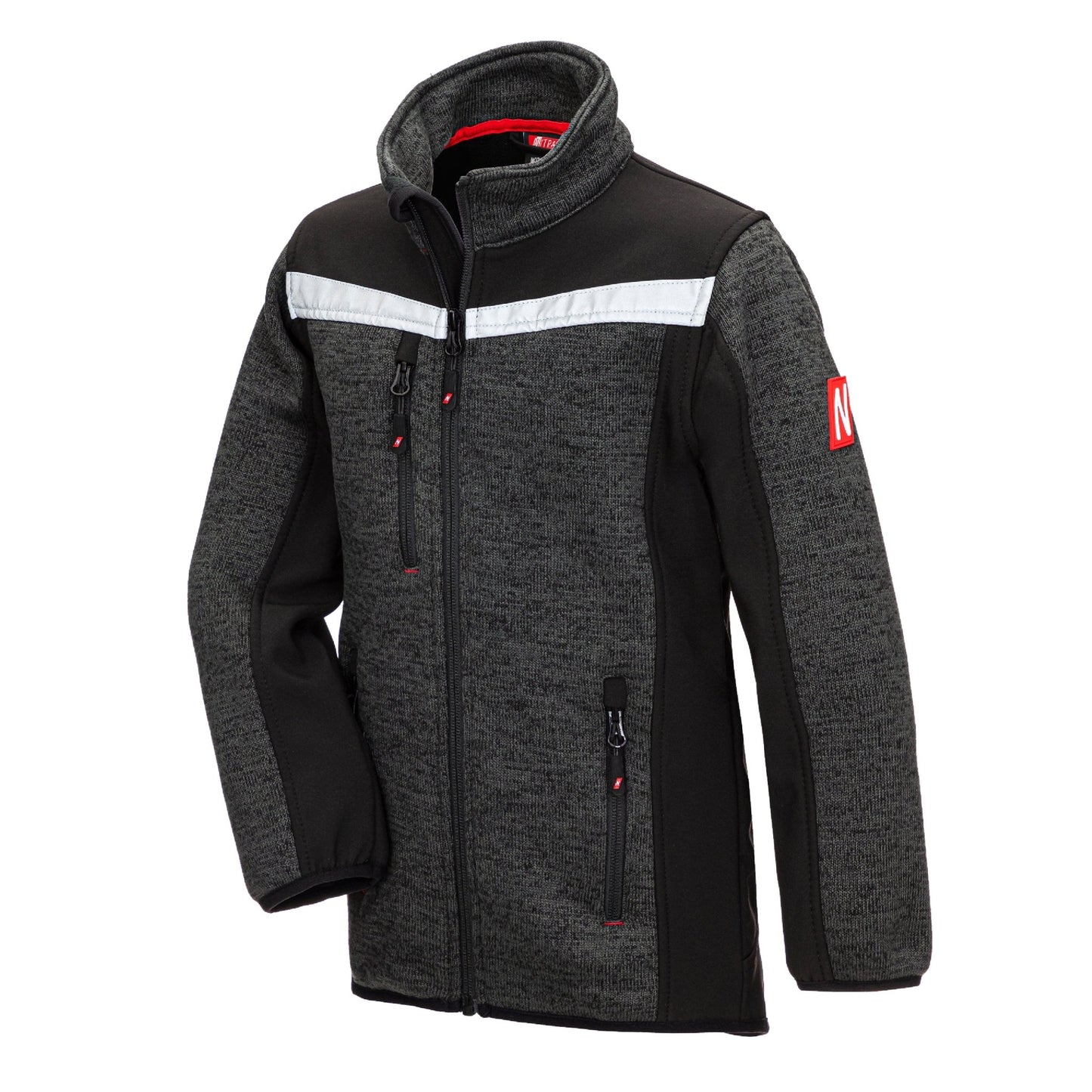 NITRAS MOTION TEX KIDS, knitted softshell jacket, black