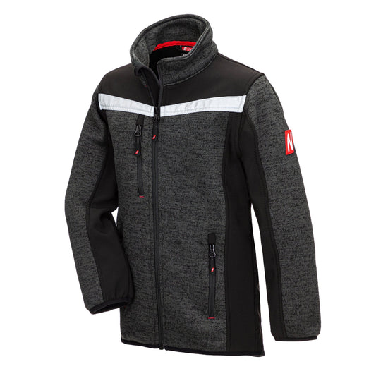 NITRAS MOTION TEX KIDS, knitted softshell jacket, black