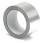 A roll of Nölle Profi Brush aluminum insulation tape, 50 mm x 25 m (1 piece) from Nölle Profi Brush Bürsten- & Pinseltechnik e.K., stands upright on a white background - ideal for insulation and thermal insulation.