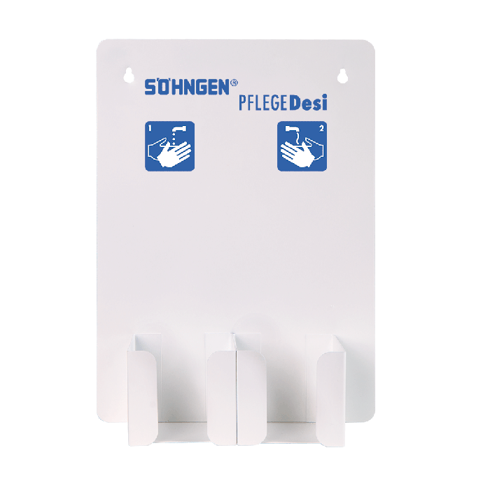 Wall panel for the PFLEGE Desi Infection Control Station with a print