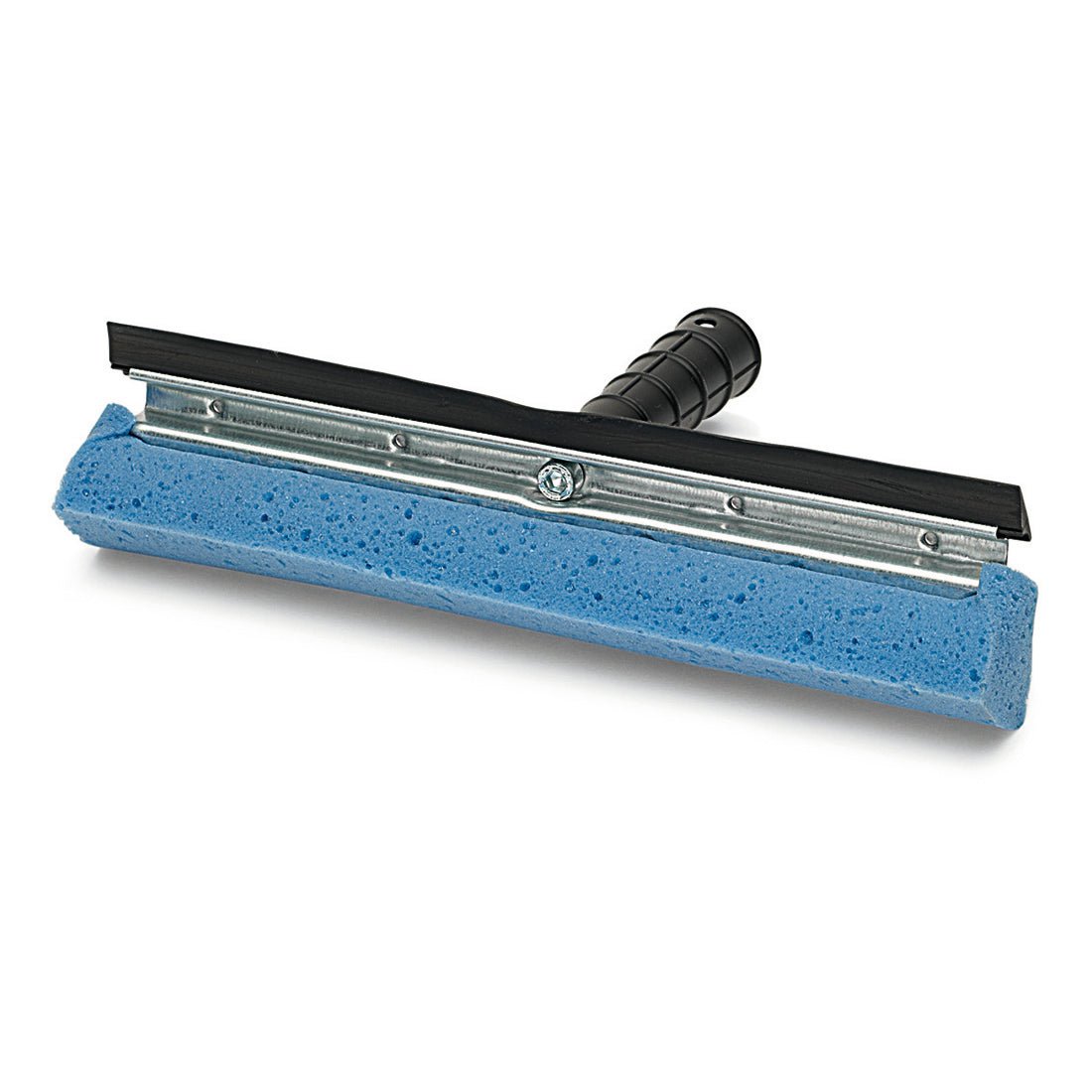 The Nölle Profi Brush window washer 30 cm with foam and rubber lip by Nölle Profi Brush Bürsten- & Pinseltechnik e.K. offers streak-free cleaning with a black plastic handle, metal frame, and blue sponge.