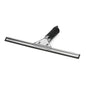 The Nölle Profi Brush window squeegee stainless steel from Nölle Profi Brush brush & paintbrush technology e.K. with black rubber lip and handle ensures streak-free cleanliness - presented on a white background.