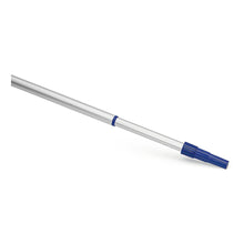 The Nölle Profi Brush telescopic pole made of aluminum by Nölle Profi Brush Bürsten- & Pinseltechnik e.K. is equipped with blue plastic end pieces and is excellent for extending the reach when attaching cleaning or maintenance tools.