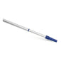The Nölle Profi Brush telescopic pole made of aluminum by Nölle Profi Brush Bürsten- & Pinseltechnik e.K. is equipped with blue plastic end pieces and is excellent for extending the reach when attaching cleaning or maintenance tools.