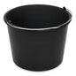 The Nölle Profi Brush construction bucket made of black plastic, cylindrical and with a metal handle, from Nölle Profi Brush Bürsten- & Pinseltechnik e.K., is shown empty against a white background.
