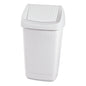 The Nölle Profi Brush swing lid bin white from Nölle Profi Brush Bürsten- & Pinseltechnik e.K. is a rectangular trash can with a swing lid and grooved surface - ideal for hygienic waste disposal against a neutral background.