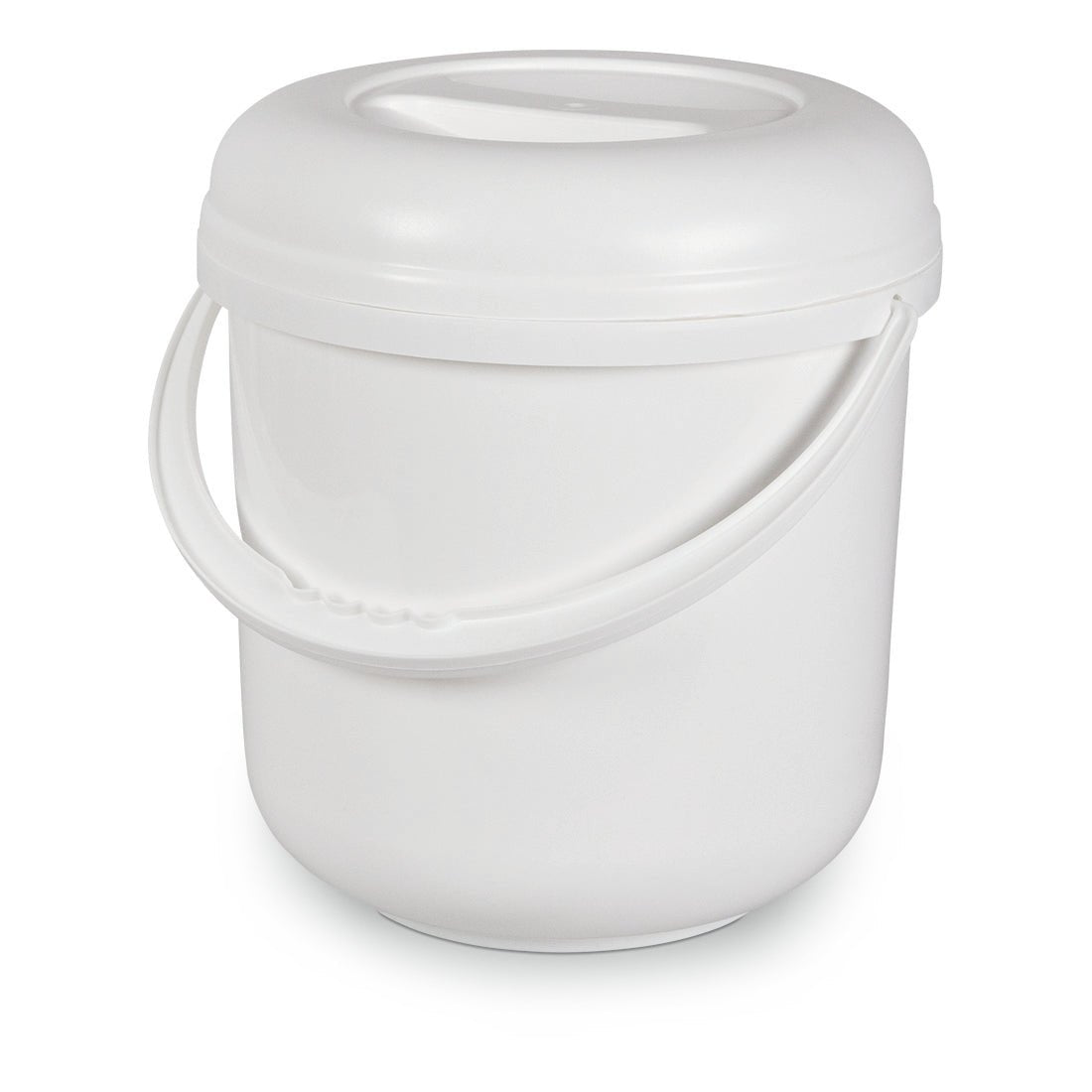The Nölle Profi Brush lid bucket, 10L white plastic with lid and handle, ideal for painting work, pictured on a white background.
