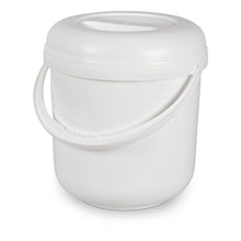The Nölle Profi Brush lid bucket, 10L white plastic with lid and handle, ideal for painting work, pictured on a white background.
