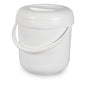 The Nölle Profi Brush lid bucket, 10L white plastic with lid and handle, ideal for painting work, pictured on a white background.