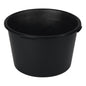 The Nölle Profi Brush mortar box plastic black from Nölle Profi Brush Bürsten- & Pinseltechnik e.K. is a large, round black cup with two side handles - seen from above on white - perfect as construction site accessories.