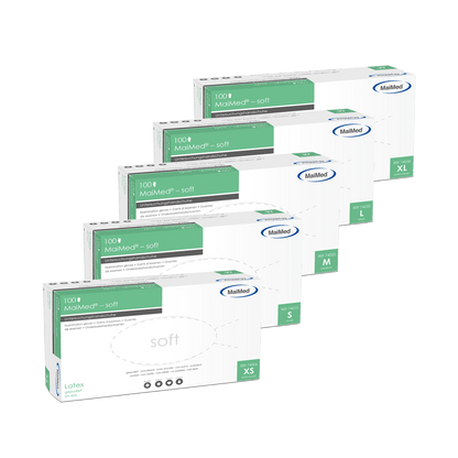 MaiMed-soft latex examination gloves, non-sterile, powdered, 100 pieces/box