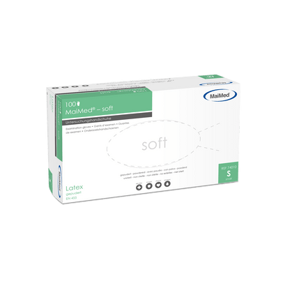 MaiMed-soft latex examination gloves, non-sterile, powdered, 100 pieces/box