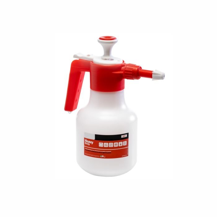 The Arcora Arspray Delta-Tec 2 spray bottle 1710 ml from Arcora International GmbH is a red and white plastic spray bottle with measurement markings and a pump attachment - ideal for cleaning. Neutral NBR, single package.