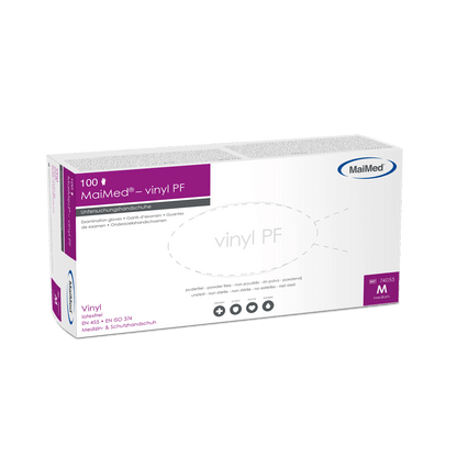 MaiMed-vinyl PF, non-sterile, powder-free vinyl examination gloves, 100 pieces/box