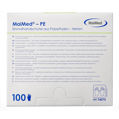 MaiMed-PE disposable gloves made of PE, non-sterile, 100 pieces/box