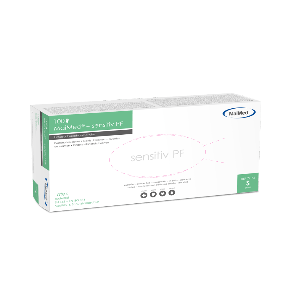 MaiMed-sensitive latex examination gloves, non-sterile, powder-free, 100 pieces/box