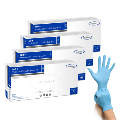 MaiMed-nitrile blue PF Blue, non-sterile, powder. Latex-free gloves 100 pieces/box
