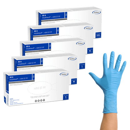 MaiMed-nitrile blue, non-sterile protective gloves, powder-free, thickness 8mil 50 pieces/box