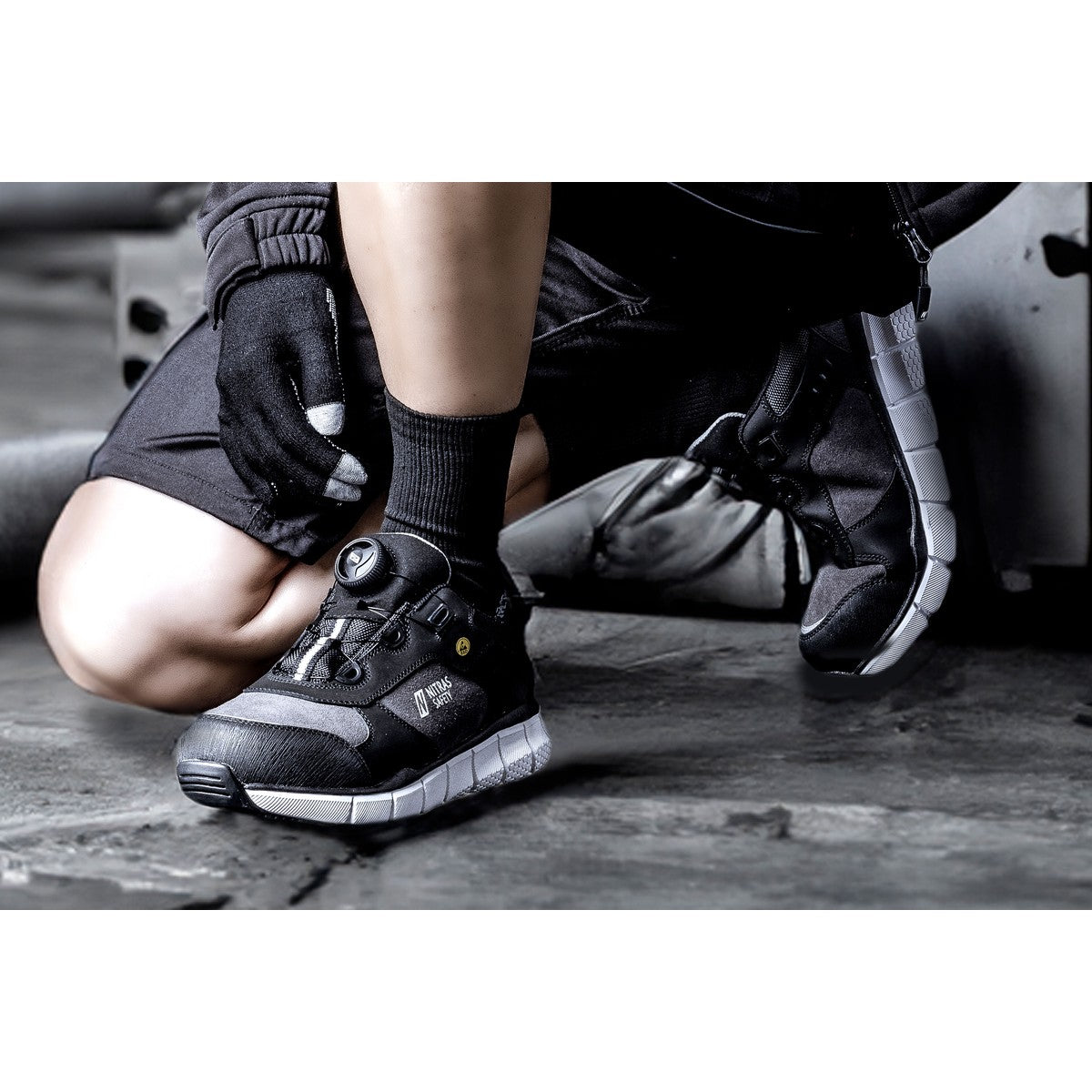 NITRAS SONIC STEP FIT, S3S FO HRO SC SR safety low shoes, gray / black