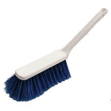 The hand broom 315x40x55 mm, soft from Diversey Deutschland GmbH & Co. OHG features blue, soft, left-angled bristles and a plastic handle, ideal for cleaning sensitive surfaces, pictured against a white background.