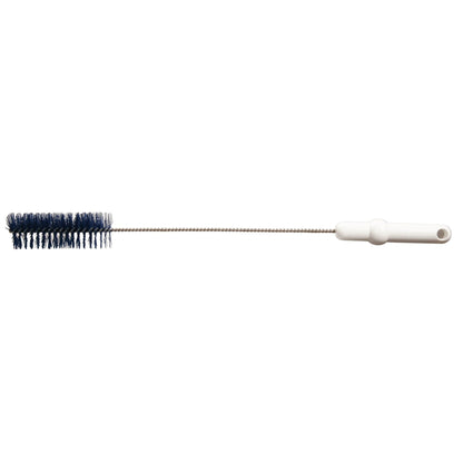 The tube brush Ø 40 mm, 500 mm long, medium-hard from Diversey Deutschland GmbH & Co. OHG features a white plastic handle, a long metal handle, and cylindrical bristles – ideal for cleaning narrow containers or pipes.