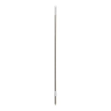 The aluminum handle (1450 mm) from Diversey Deutschland GmbH & Co. OHG is a sturdy metal handle for brooms, scrubbers, and squeegees, with a white plastic cap with a hanging hole, depicted against a white background.