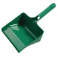 The dustpan matching the hand broom from Diversey Deutschland GmbH & Co. OHG is a green plastic dustpan with a ribbed handle and hanging hole, ideal for use with your hand broom. Depicted on a plain white background.