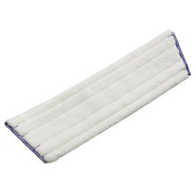 The TASKI Quick Mop from Diversey Deutschland GmbH & Co. OHG is a rectangular, flat mop made of high-quality microfiber with quilted seams and a light blue edge on a plain white background for efficient cleaning.