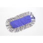 A TASKI K2 loop velcro mop with open fringes from Diversey Deutschland GmbH & Co. OHG with a blue, rectangular mop head and white as well as gray fringes lies on a white background.