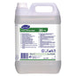 A 5-liter plastic container from Diversey Deutschland GmbH & Co. OHG TASKI Jontec Best oil and grease remover for commercial applications, with a white label with details, instructions for use, and a top handle for easy carrying.