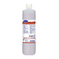 A 1-liter bottle of TASKI Sani Antikalk, acidic sanitary maintenance cleaner and descaler from Diversey Deutschland GmbH & Co. OHG, with a white cap and a label with information, application instructions, and safety symbols.
