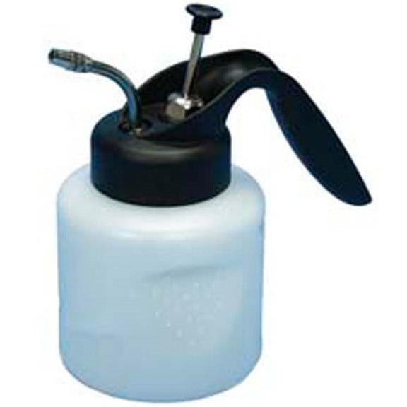 The hand sprayer fix 0.5 l from Diversey Deutschland GmbH & Co. OHG is a durable and resistant hand sprayer with a black handle, pump lever, and metal spout. The white can is solvent-resistant for versatile use.