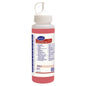 The 0.5L dosing bottle Sani Calc from Diversey Deutschland GmbH & Co. OHG features a white cap and spout, a red, multilingual label with instructions for use, for the precise dosing of the Sani Calc cleaner.