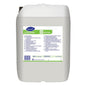The Suma Drain GTS plus pipe cleaner from Diversey Deutschland GmbH & Co. OHG is a large white 20-liter plastic canister with a handle, ideal for drains in the kitchen and bathroom, with multilingual instructions and the Diversey logo.